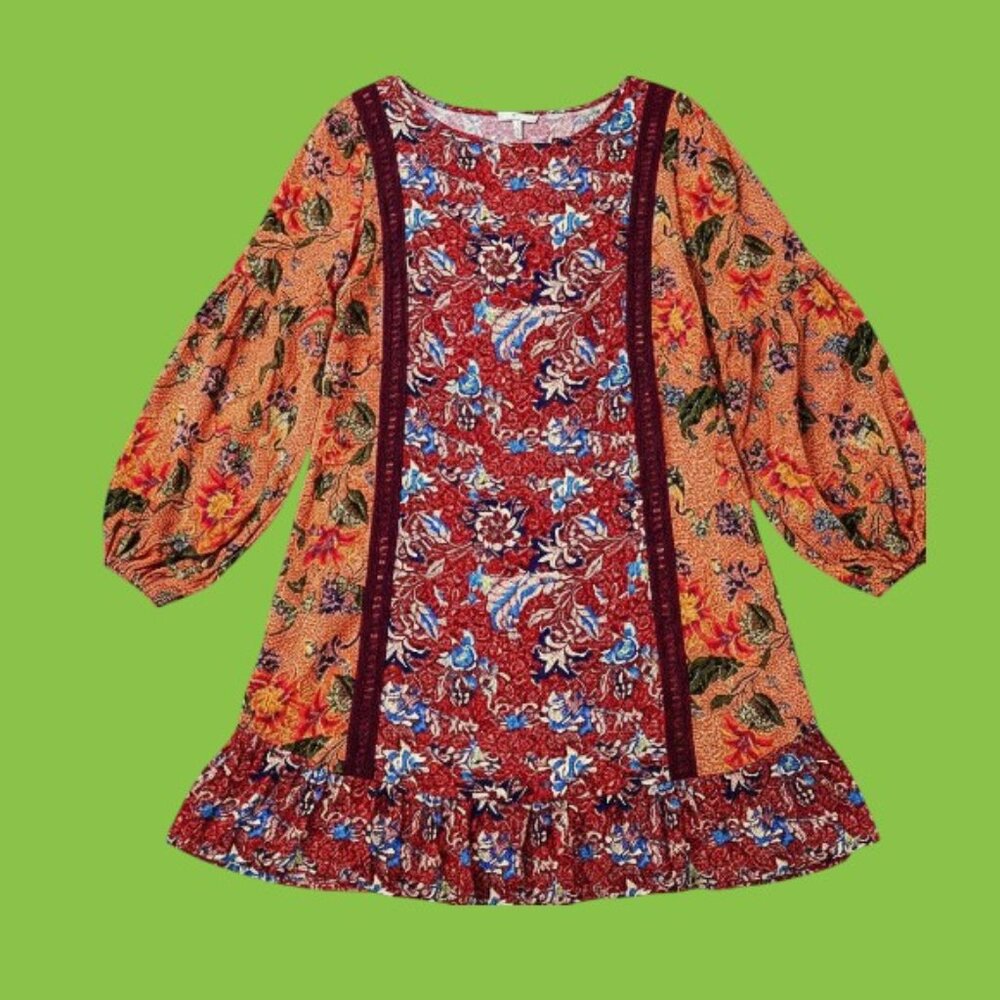 MATILDA JANE Women's Dress, M (8), Boho cotton, Bohemian Tunic Dress